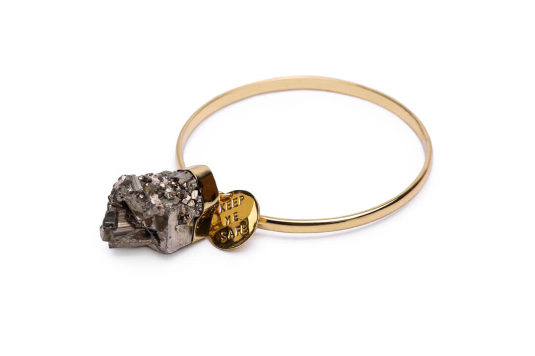 Pyrite 'Keep Me Safe Bangle"