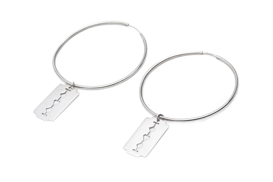 Razor Blade Hoop Earrings