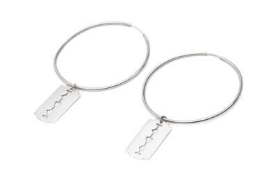 Razor Blade Hoop Earrings